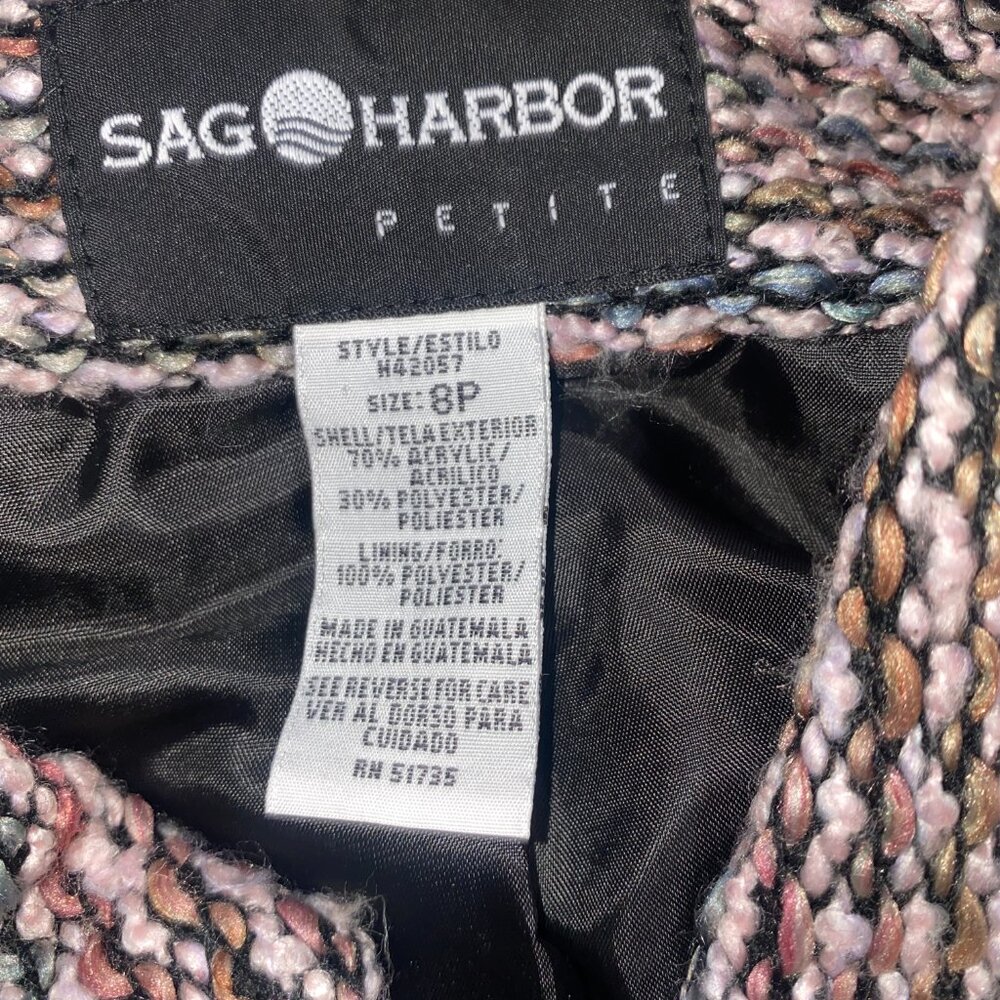 VTG Sag Harbor Jacket Woven Zip Front Soft 80s Career Preppy Academia‎ Size 8P - Picture 6 of 9